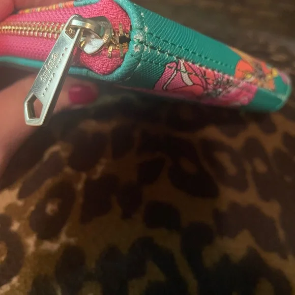 Trina Turk Teal and Pink Floral Wallet New” - Picture 4 of 7